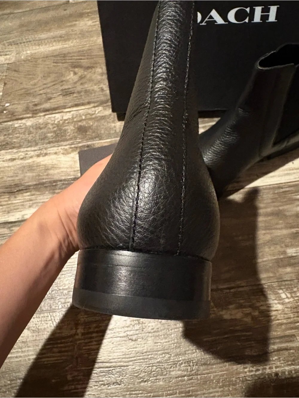 Coach Men’s Graham Chelsea Black Pebbled Leather Boots